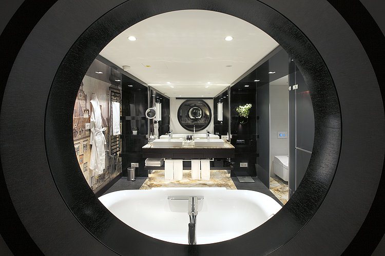 Exclusive bathroom features including WASHLET® at Vier Jahreszeiten Kempinski in Munich