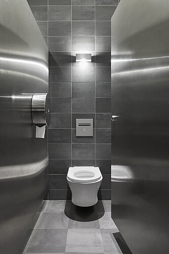 Public toilet at Louvre in Paris