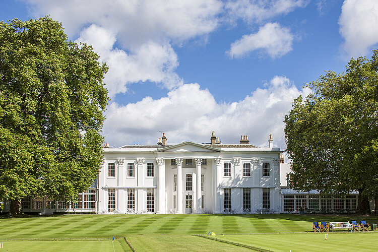 White building at Hurlingham Club in London