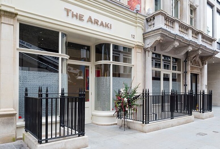 Outdoor view of Araki Restaurant in London