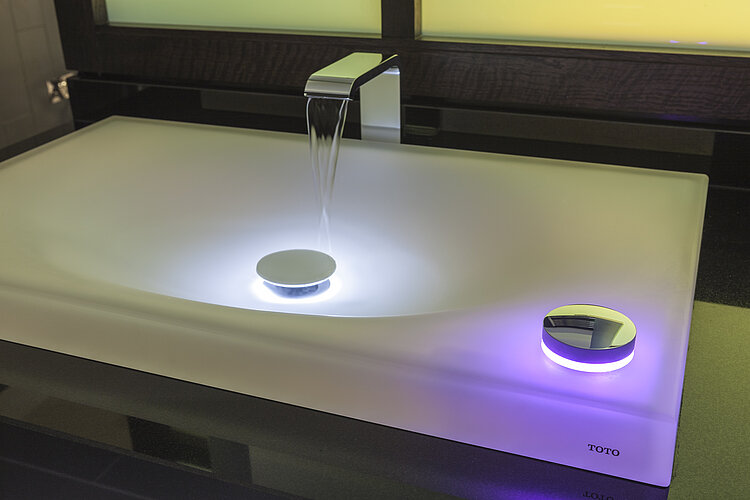 Wall-hung WASHLET® in a hotel bathroom