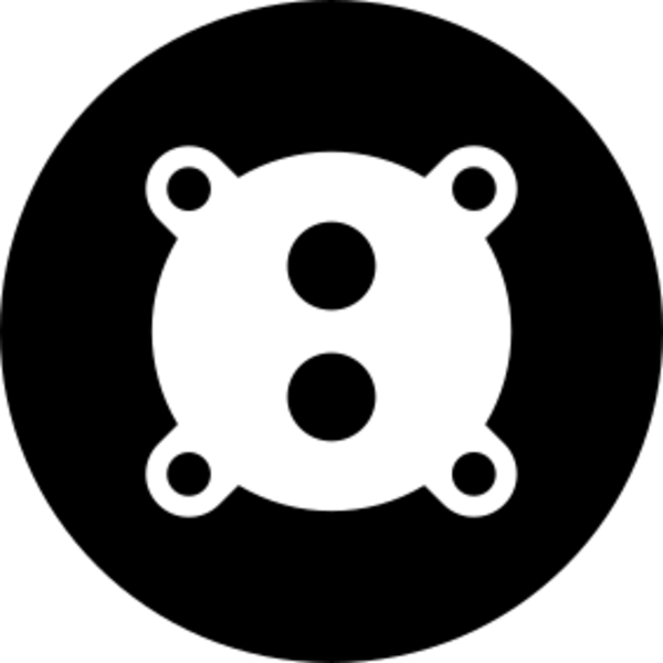 A black icon, a black circle with a white circle inside.