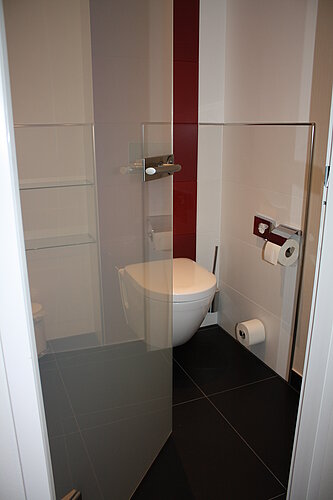 Rimless toilet in toilet room