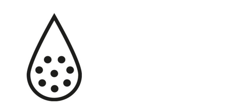 A drop of water in which dots are arranged in a circle.