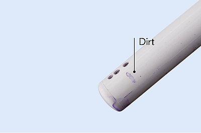 Technology visualization: WASHLET nozzle dirty without EWATER