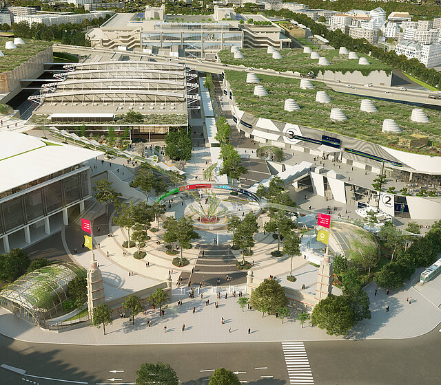 Vue aérienne du gestionnaire de sites de congrès et d’exposition Viparis
