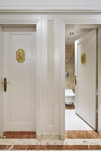 Separate toilet room at Hotel Le Meurice in Paris