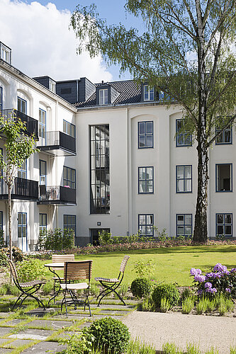 Cour intérieure du Metropolitan Garden dans le quartier de Dahlem à Berlin