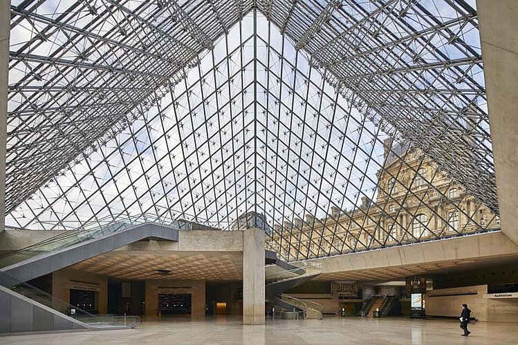 Entrance area to Louvre in Paris
