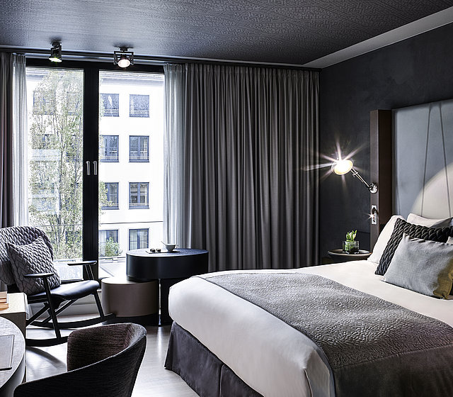 Double bed room at Sofitel Bayernpost in Munich