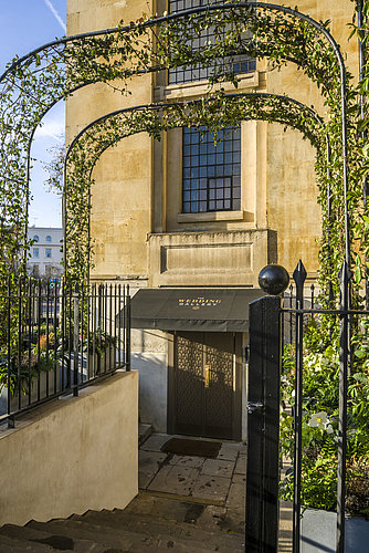 Archway in front of the entrance to The Wedding Gallery in London
