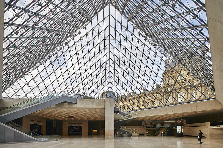 Entrance to Louvre Museum in Paris