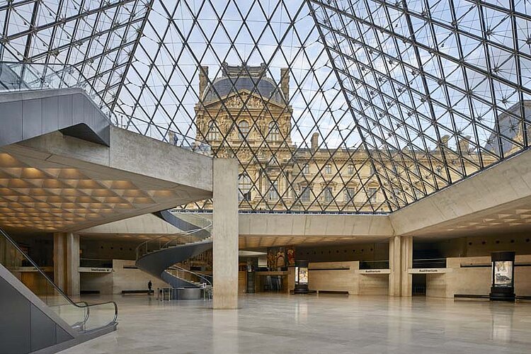 Entrance area to the Louvre in Paris