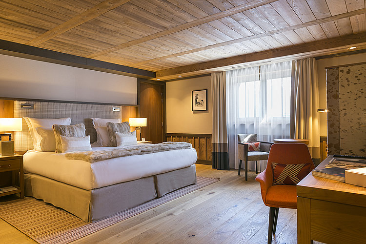 Double bed suite at Hotel Les Neiges in Courchevel