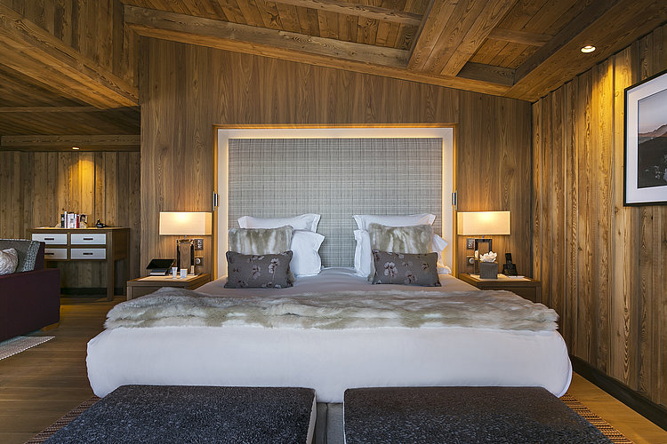 Double bed suite at Les Neiges in Courchevel