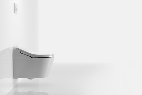 Wall-mounted WASHLET® in a white atmosphere