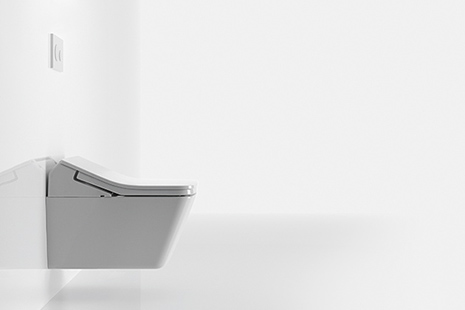 Wall-mounted WASHLET® in a white atmosphere